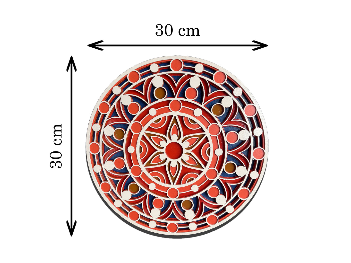 3D Decorative Mandala Wall Art – Cream, Orange & Blue