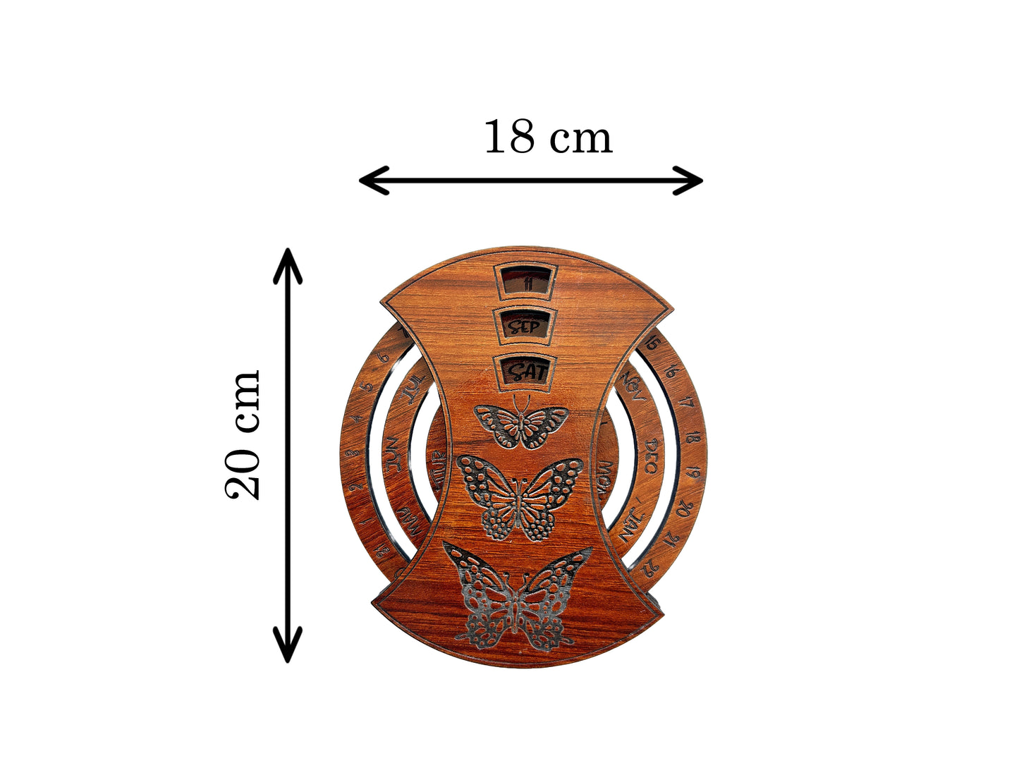 Rustic Wooden Wall Calendar – Butterfly Design