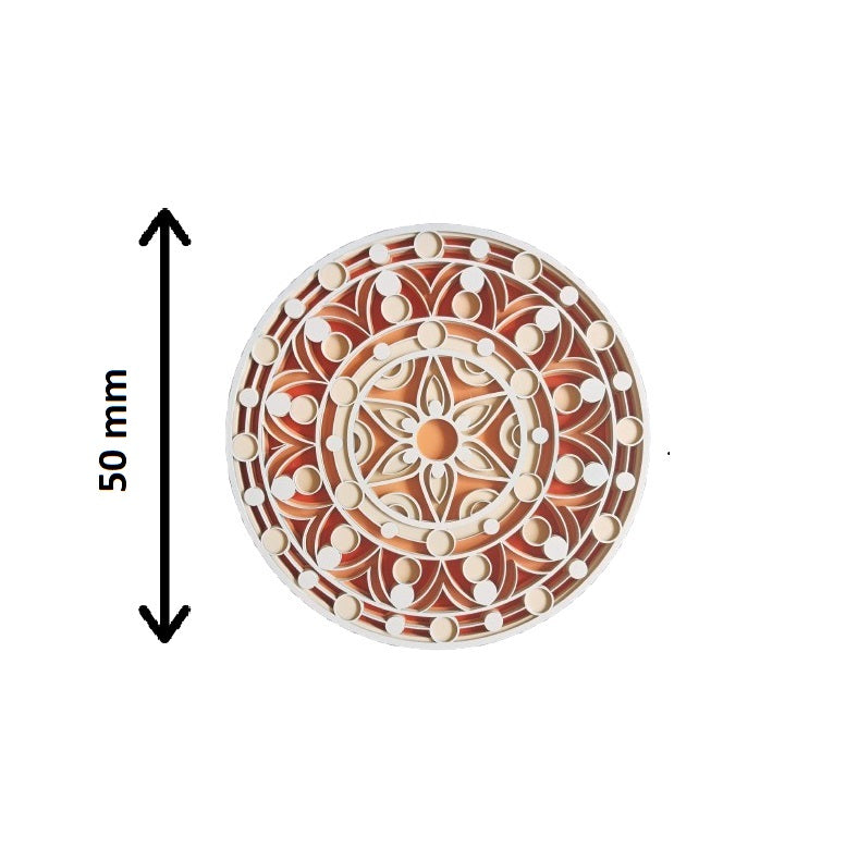 3D Decorative Mandala Wall Art – Cream, Orange & Peach