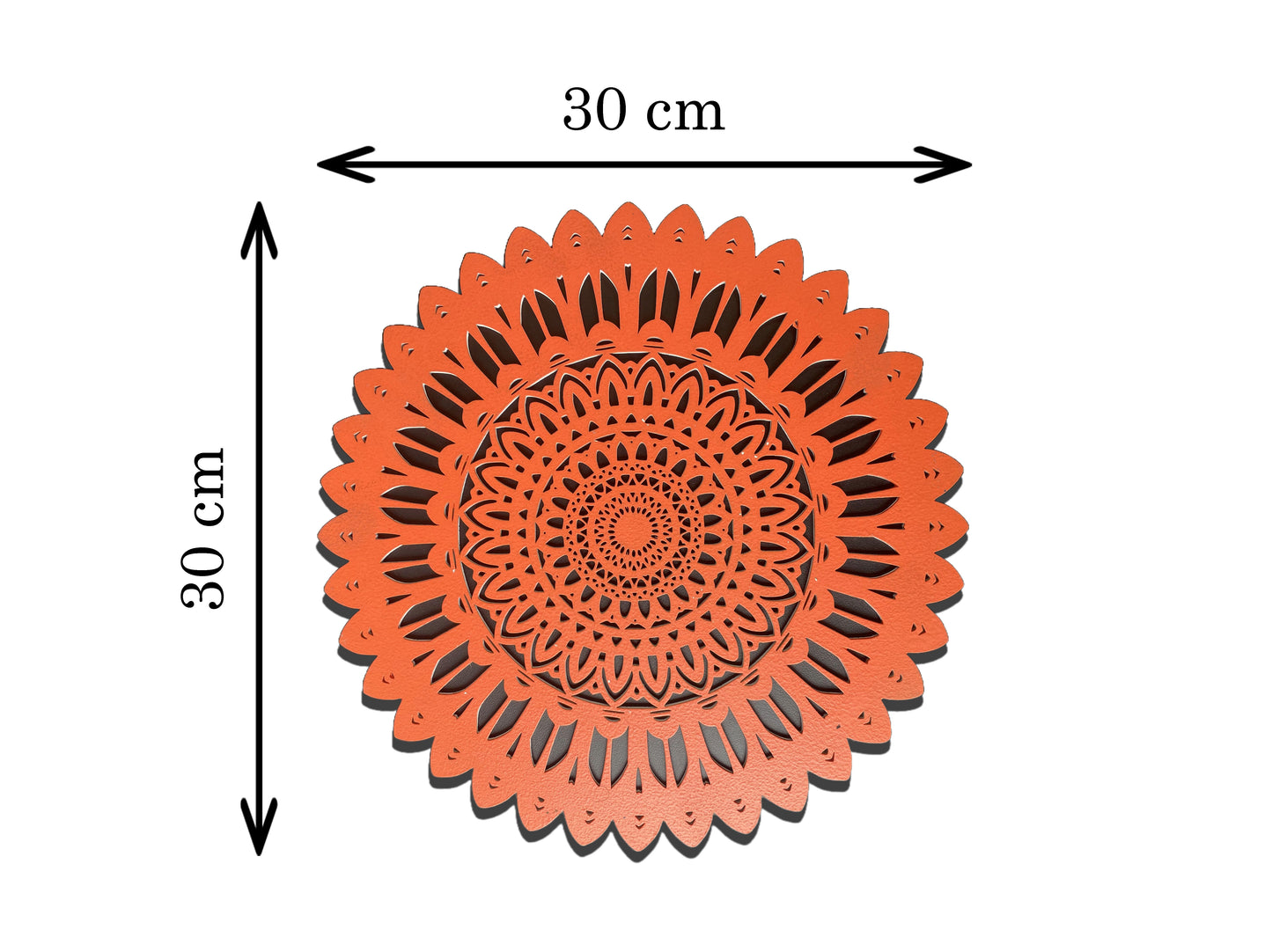 Decorative Wooden Wall Art – Orange Mandala Laser-Cut Design