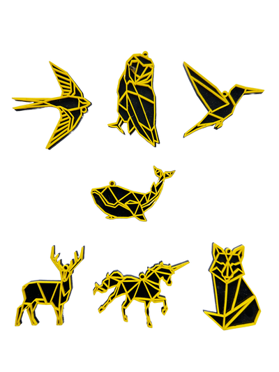 7-Piece Geometric Animal Wall Decor