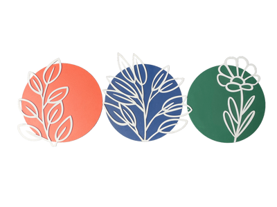 Decorative Wall Art Set, 3 Piece Floral Design
