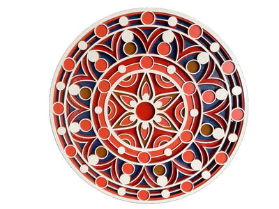 3D Decorative Mandala Wall Art – Cream, Orange & Blue