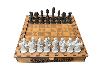 Wooden Chess Set – Traditional Laser-Cut Design
