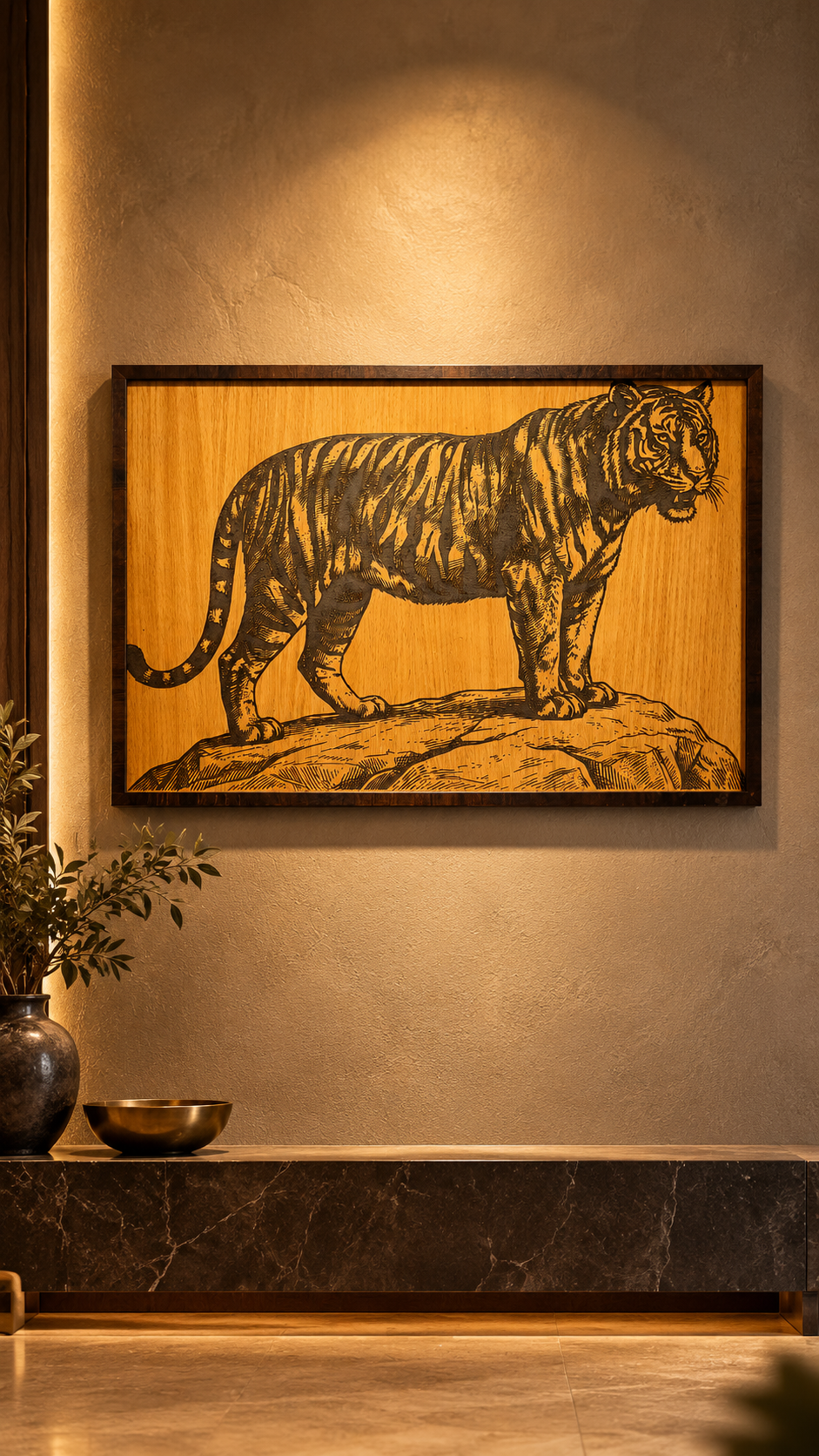 Majestic Tiger Wall Art – Premium Laminated MDF | Cozy Carvings