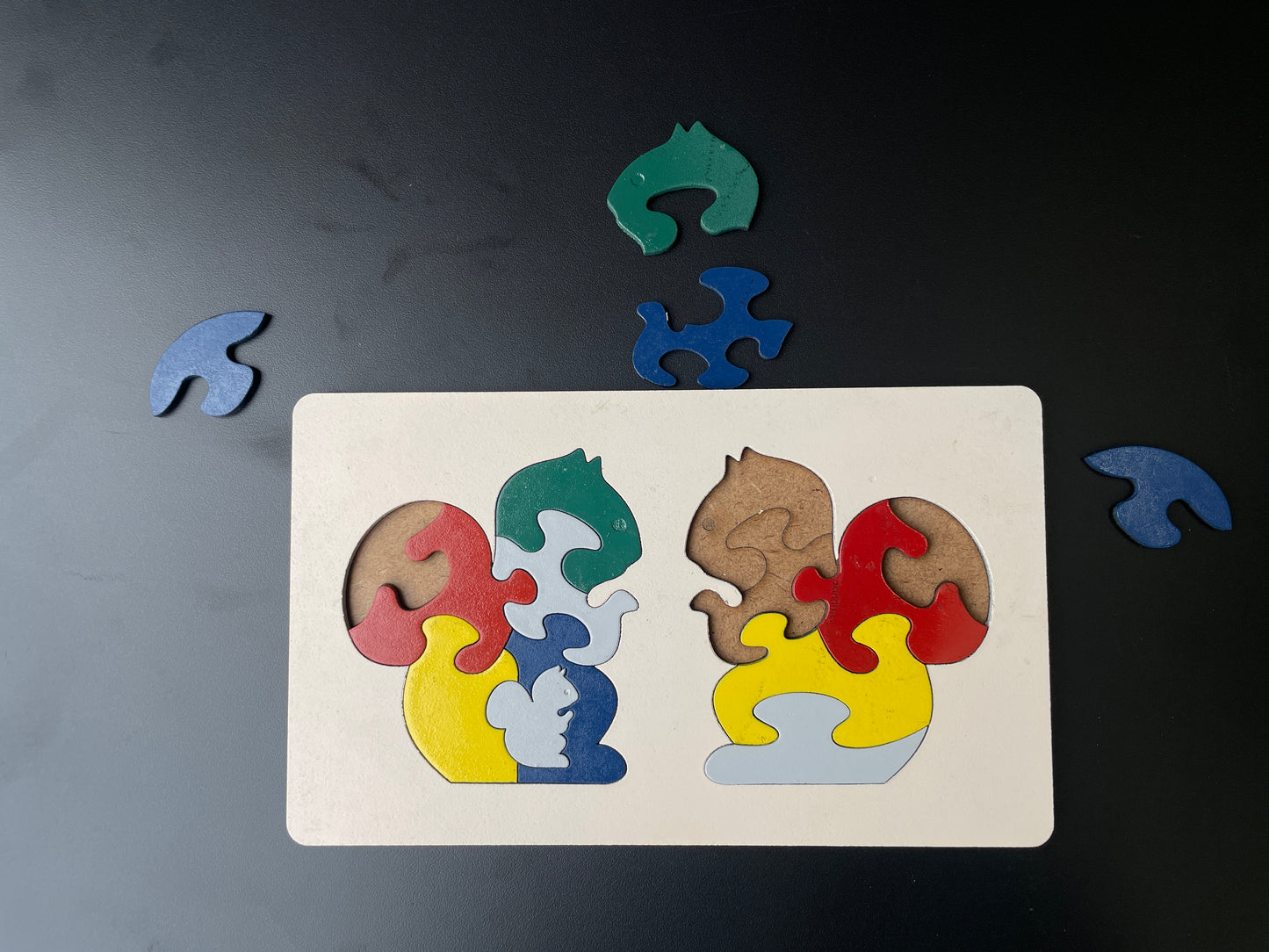 Wooden Multicolor Educational Squirrel Puzzle for Kids