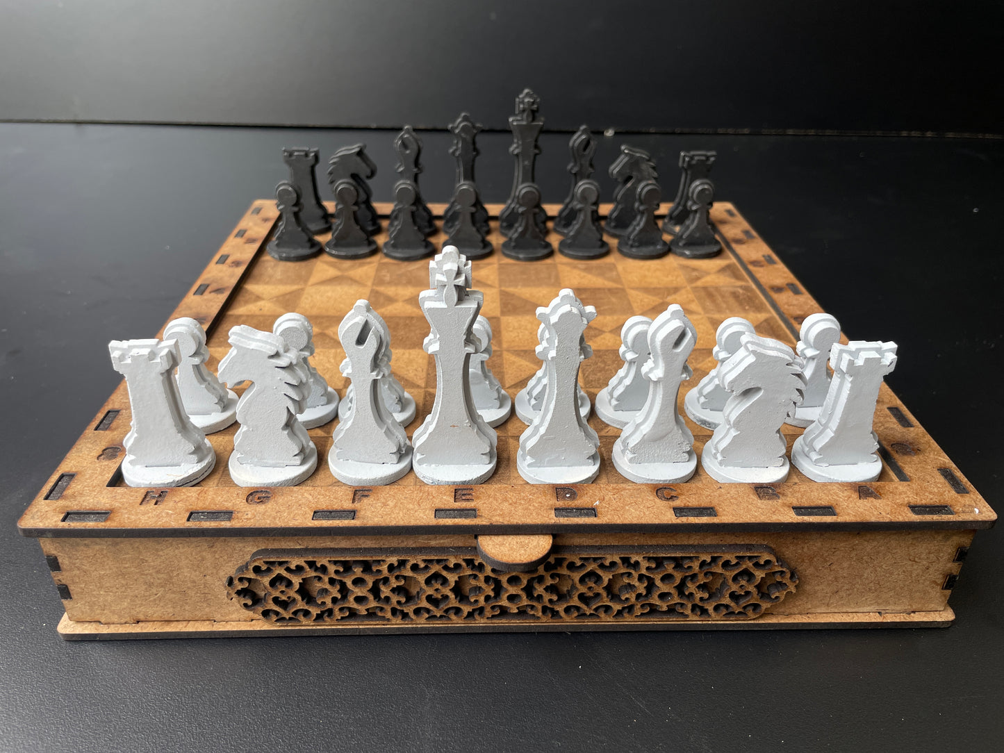 Wooden Chess Set – Traditional Laser-Cut Design