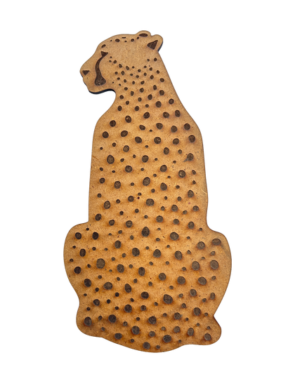 Wooden Cheetah Wall Art – Spotted Pattern, Natural Finish