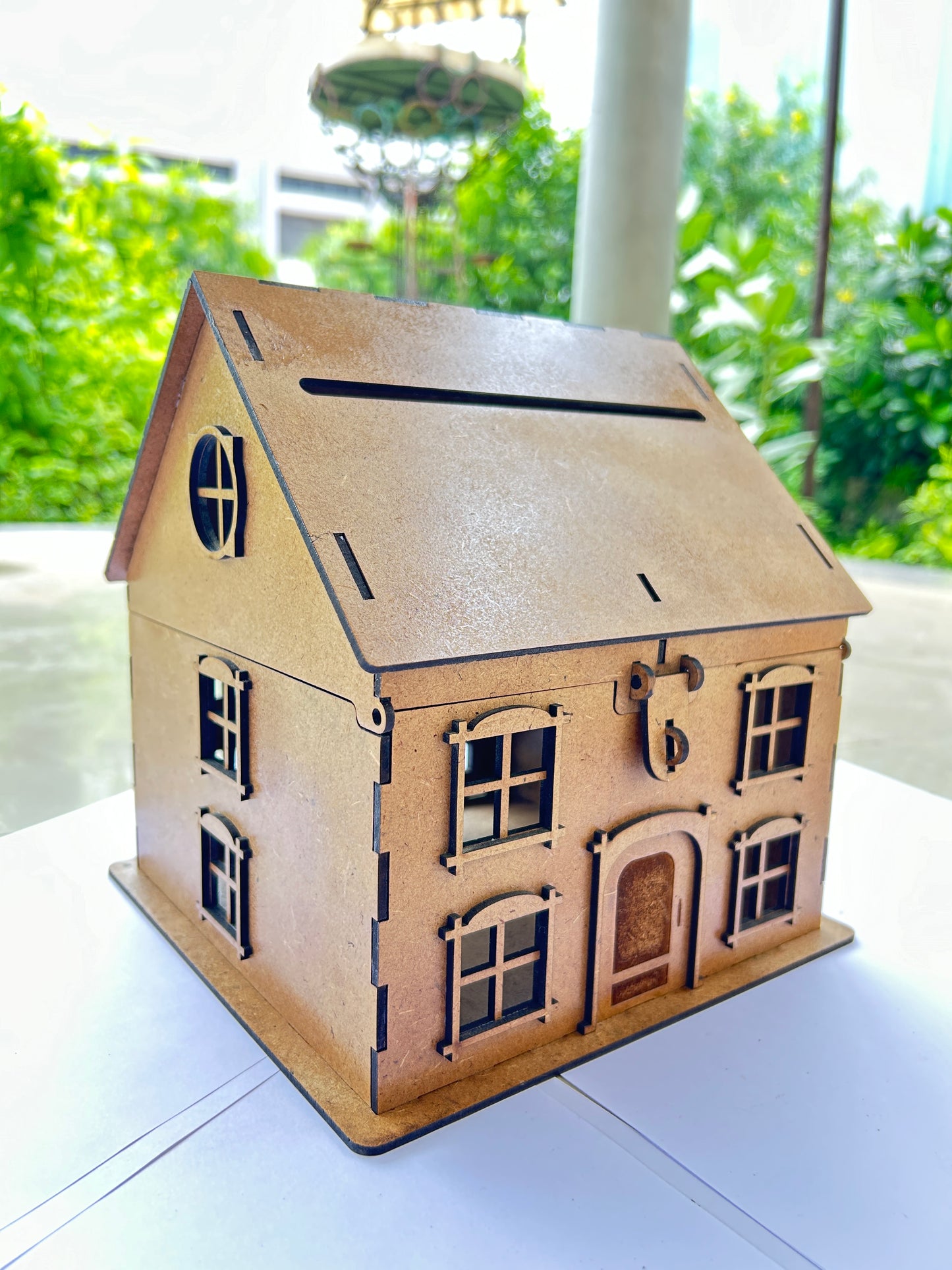 Wooden Dollhouse, Two-Story Cottage Style