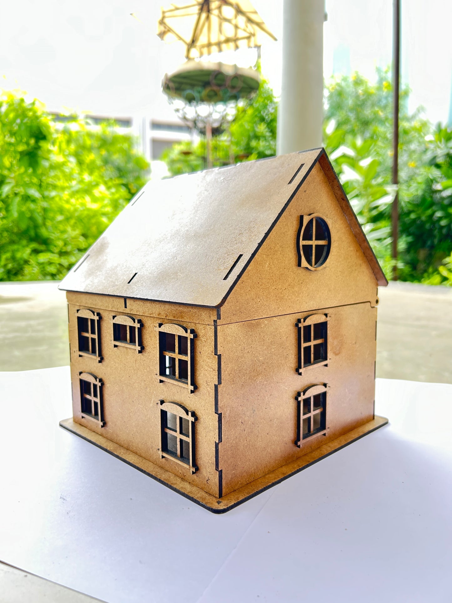 Wooden Dollhouse, Two-Story Cottage Style