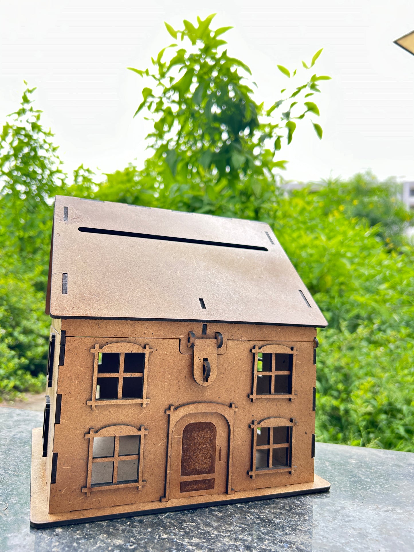 Wooden Dollhouse, Two-Story Cottage Style