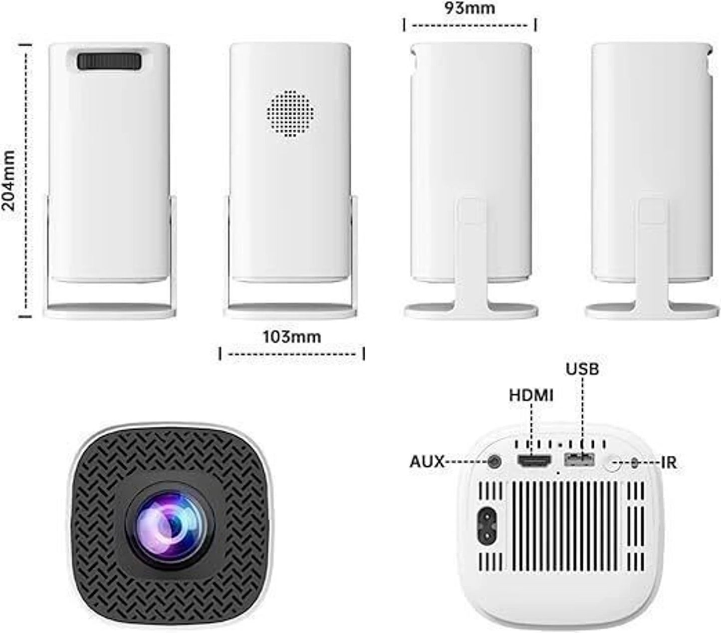 Android 11 Smart Projector with 1080P & 4K Support, 8400 lm Brightness (8000 lm / Wireless / Remote Controller) Portable Projector