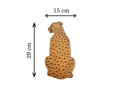 Wooden Cheetah Wall Art – Spotted Pattern, Natural Finish