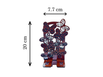 Wooden Phone Stand – Butterfly Carved Design