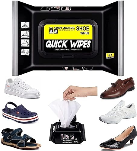 Natural Sneaker & Shoe Cleaner Wipes - 1 Pack of 80
