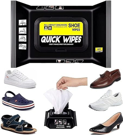 Natural Sneaker & Shoe Cleaner Wipes - 1 Pack of 80