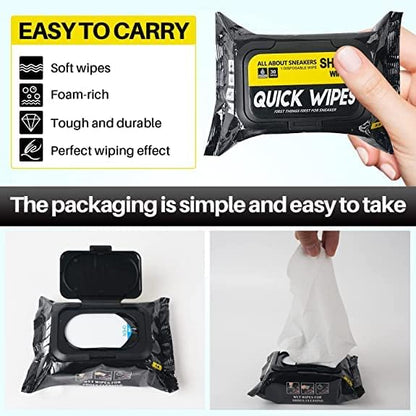 Natural Sneaker & Shoe Cleaner Wipes - 1 Pack of 80