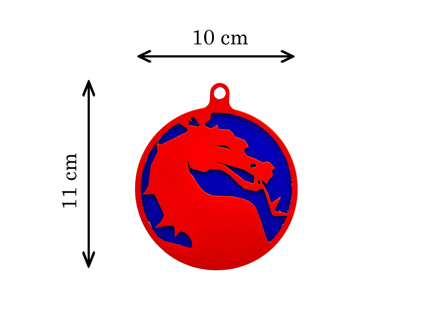 Dragon Logo Gaming Ornament – Red & Blue, 10cm