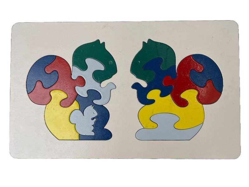 Wooden Multicolor Educational Squirrel Puzzle for Kids