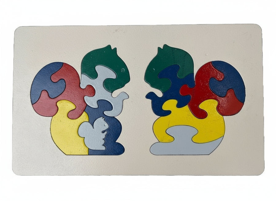Wooden Multicolor Educational Squirrel Puzzle for Kids
