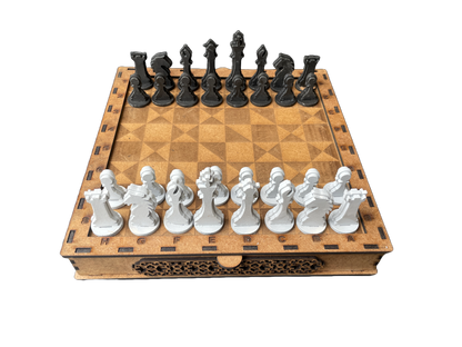 Wooden Chess Set – Traditional Laser-Cut Design