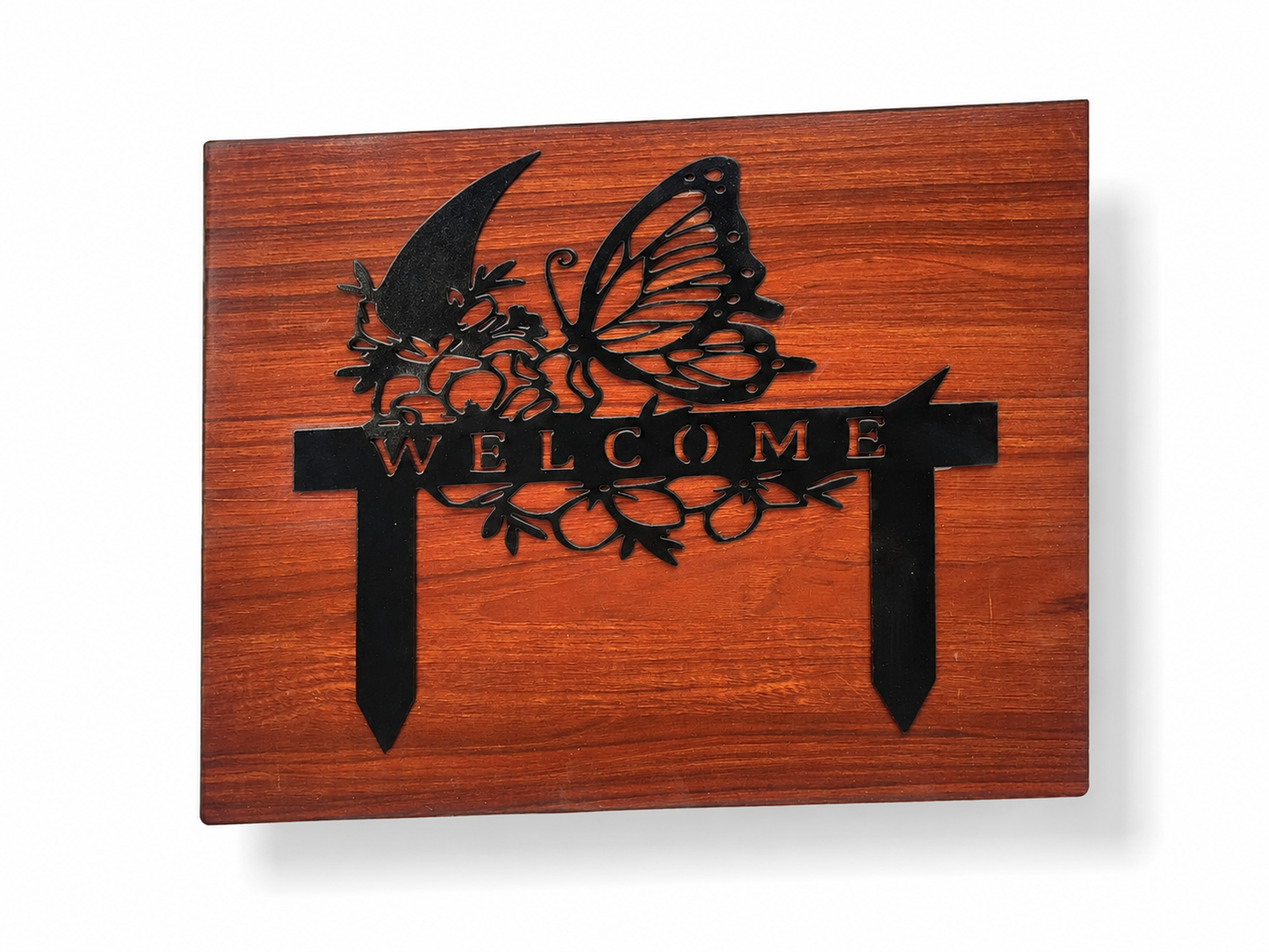 Butterfly Welcome Door Sign | 2 Layered Premium Laminated MDF Welcome Wall Hanging | Elegant Entrance Décor | Cozy Carvings