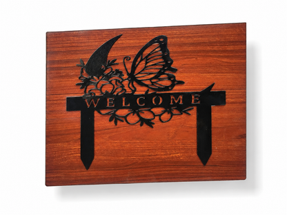 Butterfly Welcome Door Sign | 2 Layered Premium Laminated MDF Welcome Wall Hanging | Elegant Entrance Décor | Cozy Carvings