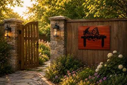Butterfly Welcome Door Sign | 2 Layered Premium Laminated MDF Welcome Wall Hanging | Elegant Entrance Décor | Cozy Carvings