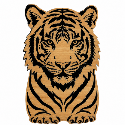Cozy Carvings Premium Tiger Wall Art | Laser Cut Laminated MDF Wall Décor | Modern Animal Wall Hanging | 4 mm Premium MDF | Living Room, Bedroom & Office Decoration