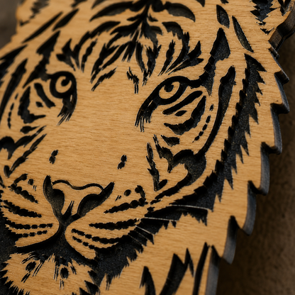 Cozy Carvings Premium Tiger Wall Art | Laser Cut Laminated MDF Wall Décor | Modern Animal Wall Hanging | 4 mm Premium MDF | Living Room, Bedroom & Office Decoration