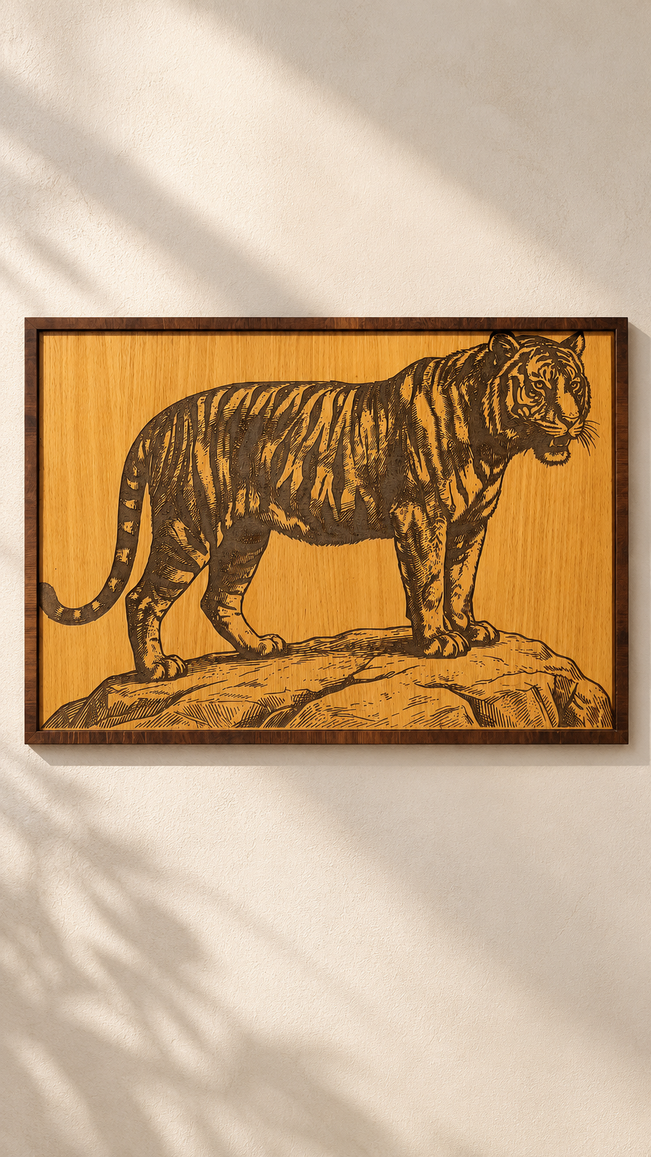 Majestic Tiger Wall Art – Premium Laminated MDF | Cozy Carvings