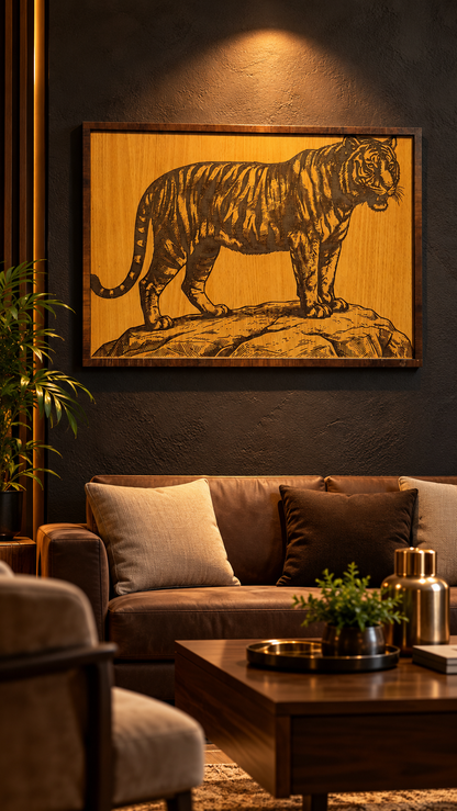 Majestic Tiger Wall Art – Premium Laminated MDF | Cozy Carvings