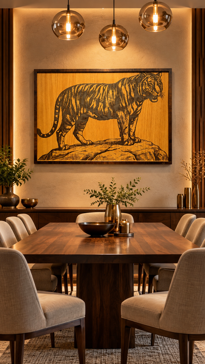 Majestic Tiger Wall Art – Premium Laminated MDF | Cozy Carvings