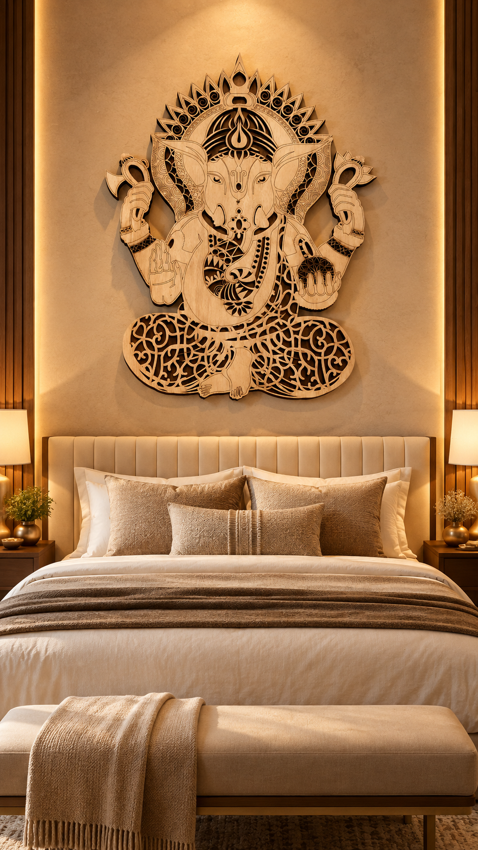 2 Layered Lord Ganesha Wall Art – Premium Laminated MDF | Cozy Carvings