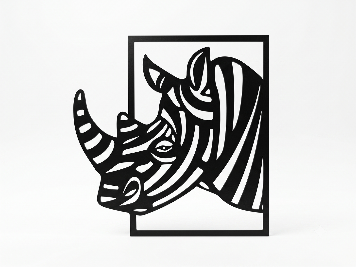 Minimalist Rhino Wall Decor | Premium Laminated MDF Wall Art | Living Room Decoration