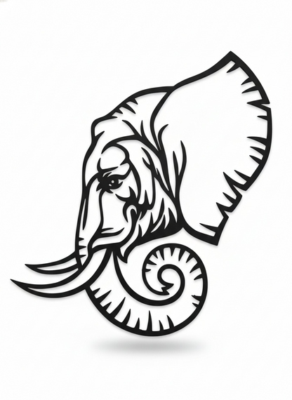 Majestic Elephant Wooden Wall Art – Premium Laminated MDF Decorative Wall Hanging (42 x 40 cm)