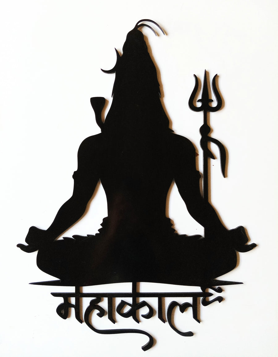 Mahakal MDF Wall Art – Premium Laser Cut Lord Shiva Silhouette | Spiritual Home Decor