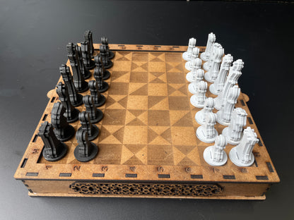 Wooden Chess Set – Traditional Laser-Cut Design
