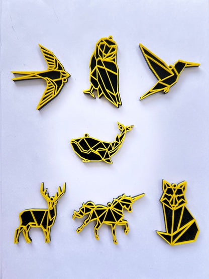 7-Piece Geometric Animal Wall Decor
