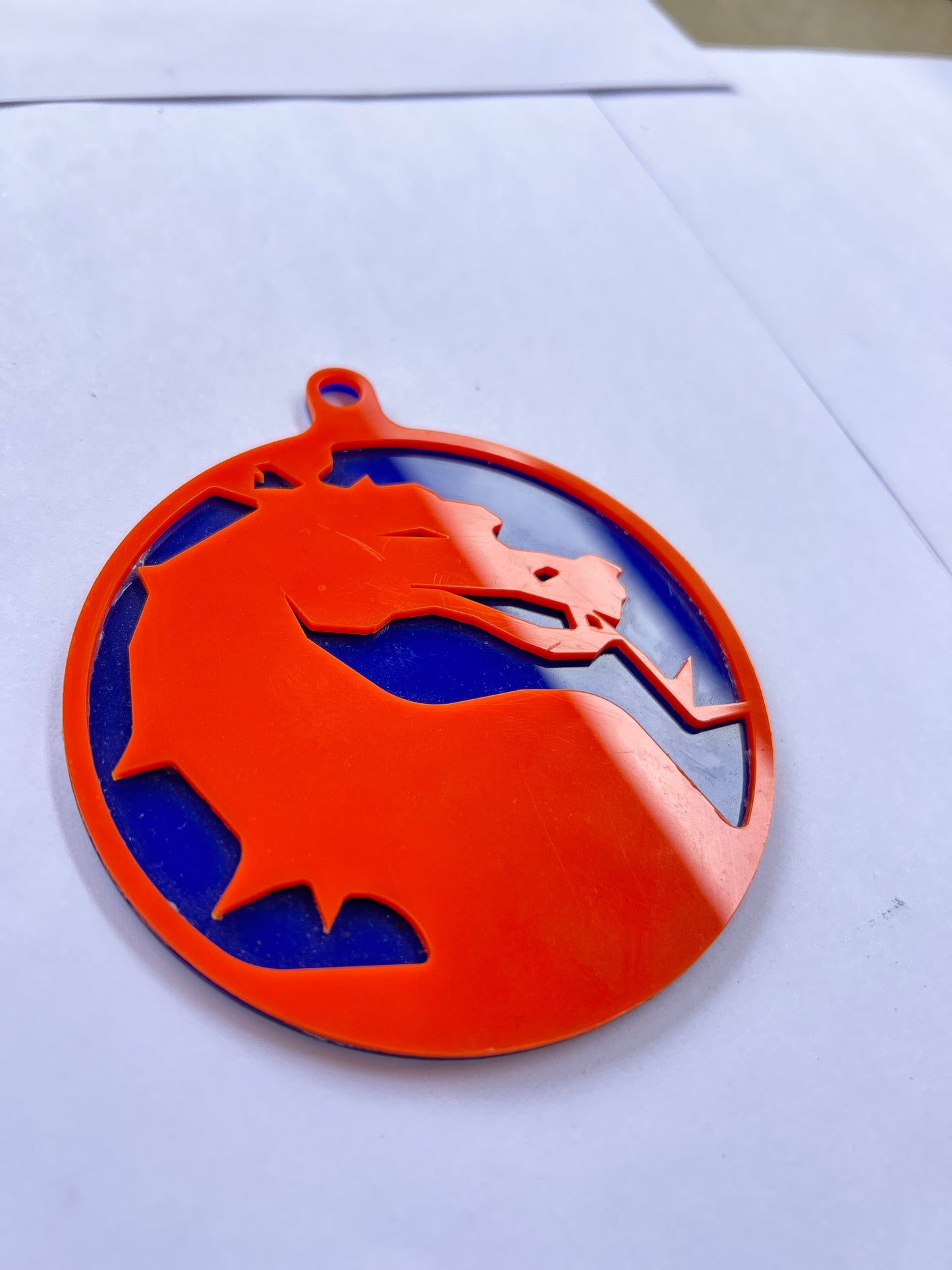 Dragon Logo Gaming Ornament – Red & Blue, 10cm
