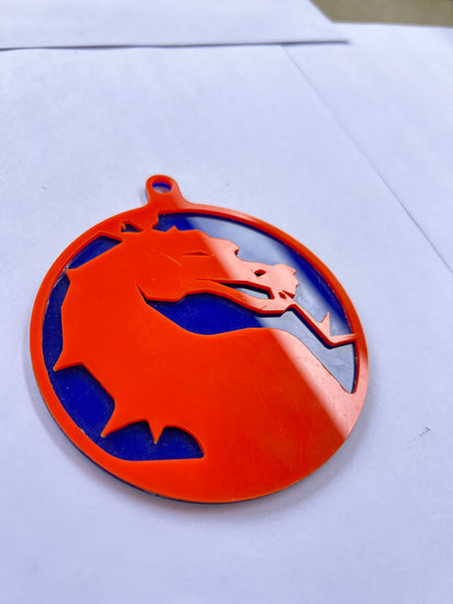 Dragon Logo Gaming Ornament – Red & Blue, 10cm