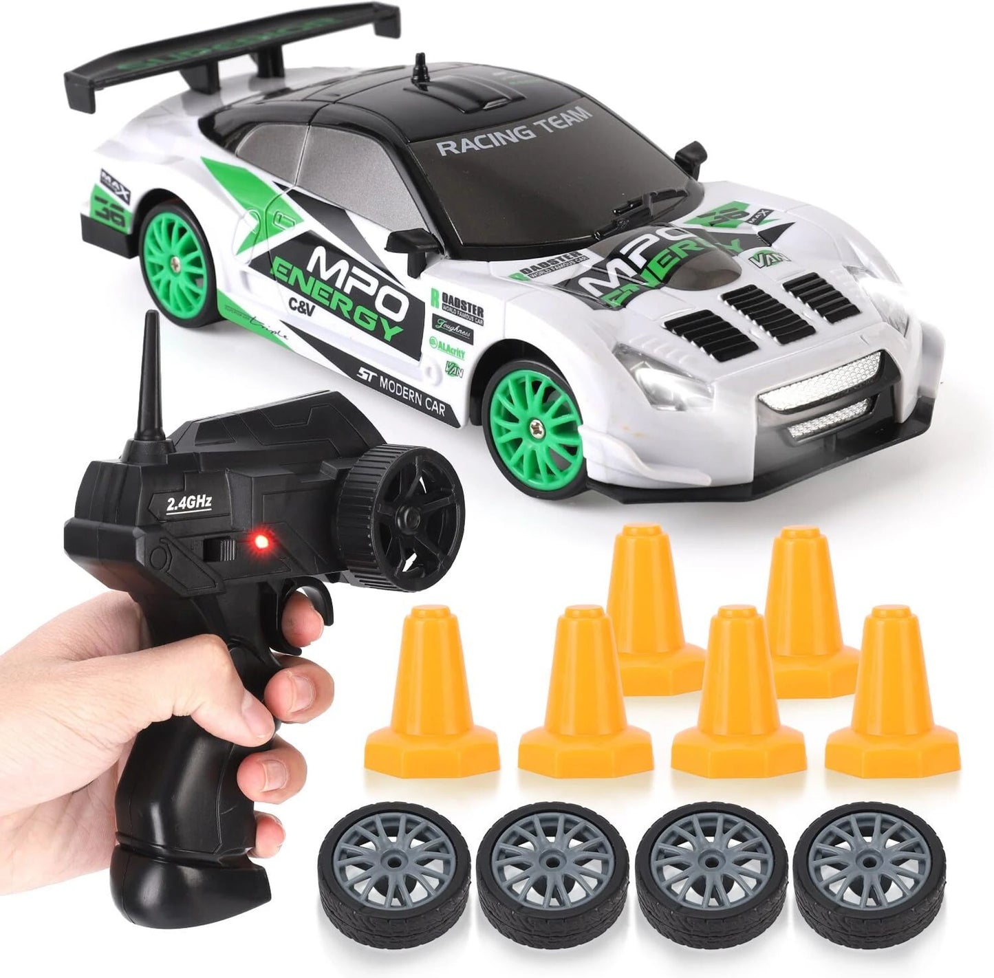 RC Drift Car 1:24 4WD Remote Control Racing Car with LED & Drift Tires
