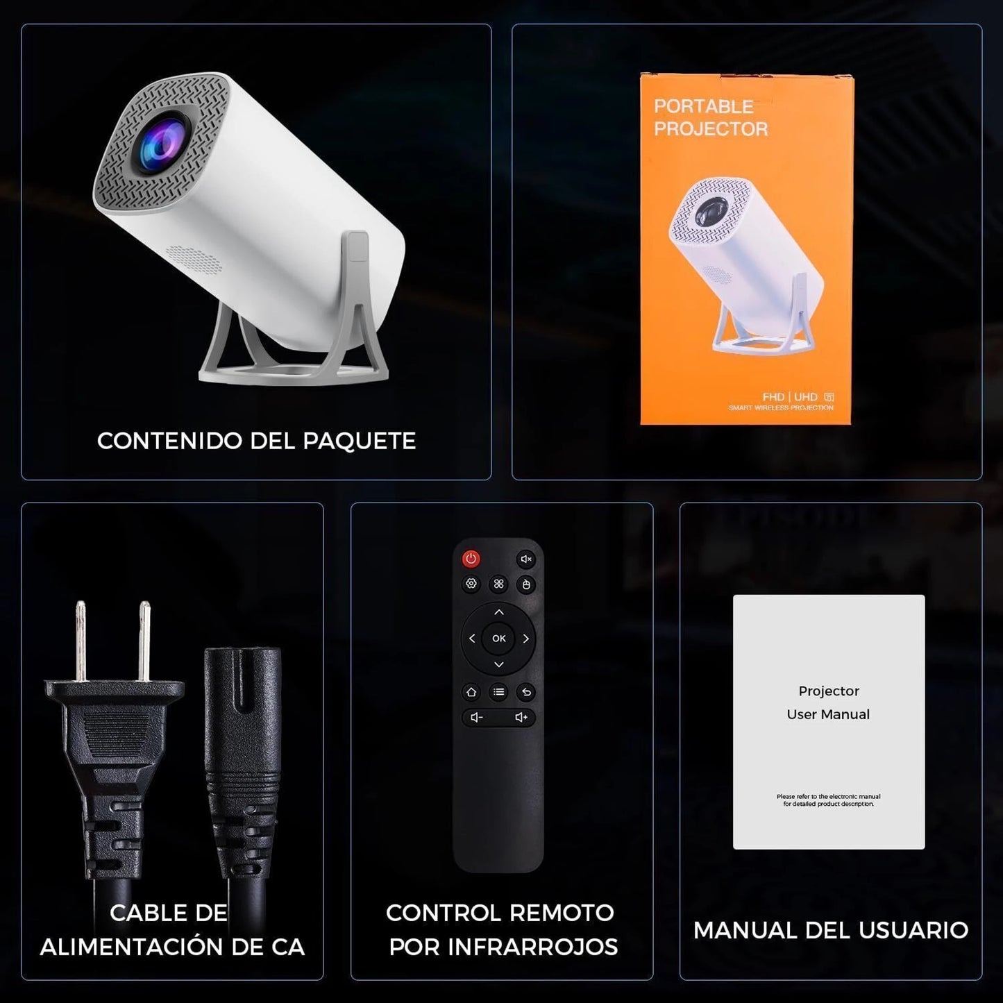 Android 11 Smart Projector with 1080P & 4K Support, 8400 lm Brightness (8000 lm / Wireless / Remote Controller) Portable Projector