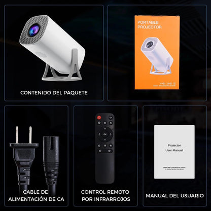Android 11 Smart Projector with 1080P & 4K Support, 8400 lm Brightness (8000 lm / Wireless / Remote Controller) Portable Projector
