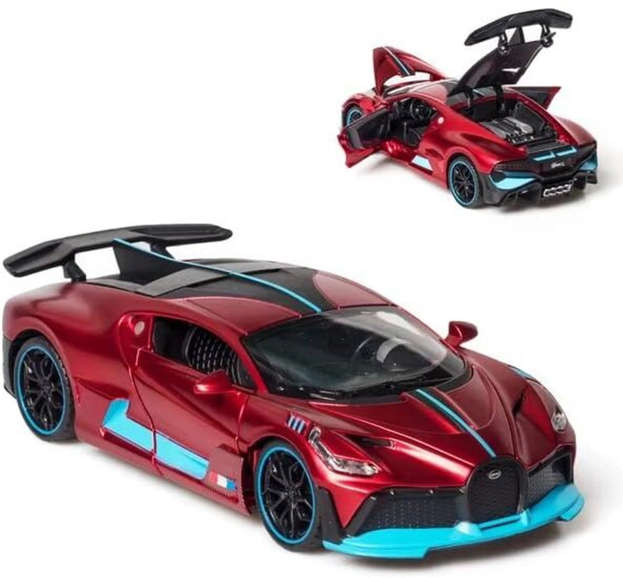 Bugatti Divo Die Cast Car 1:32 Metal Toy Sound Light Pull Back