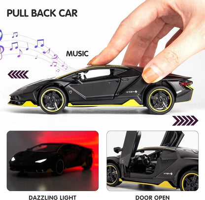 Lamborghini Die Cast Car 1:32 Metal Toy Car Sound Light Pull Back