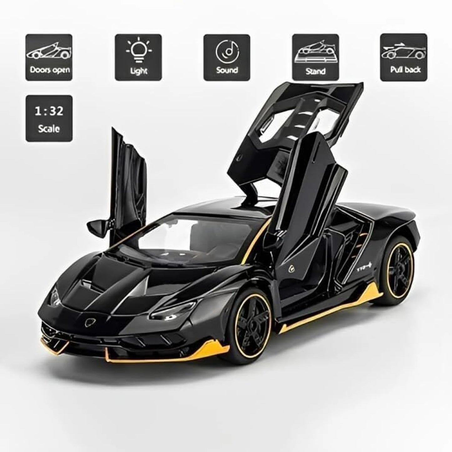 Lamborghini Die Cast Car 1:32 Metal Toy Car Sound Light Pull Back