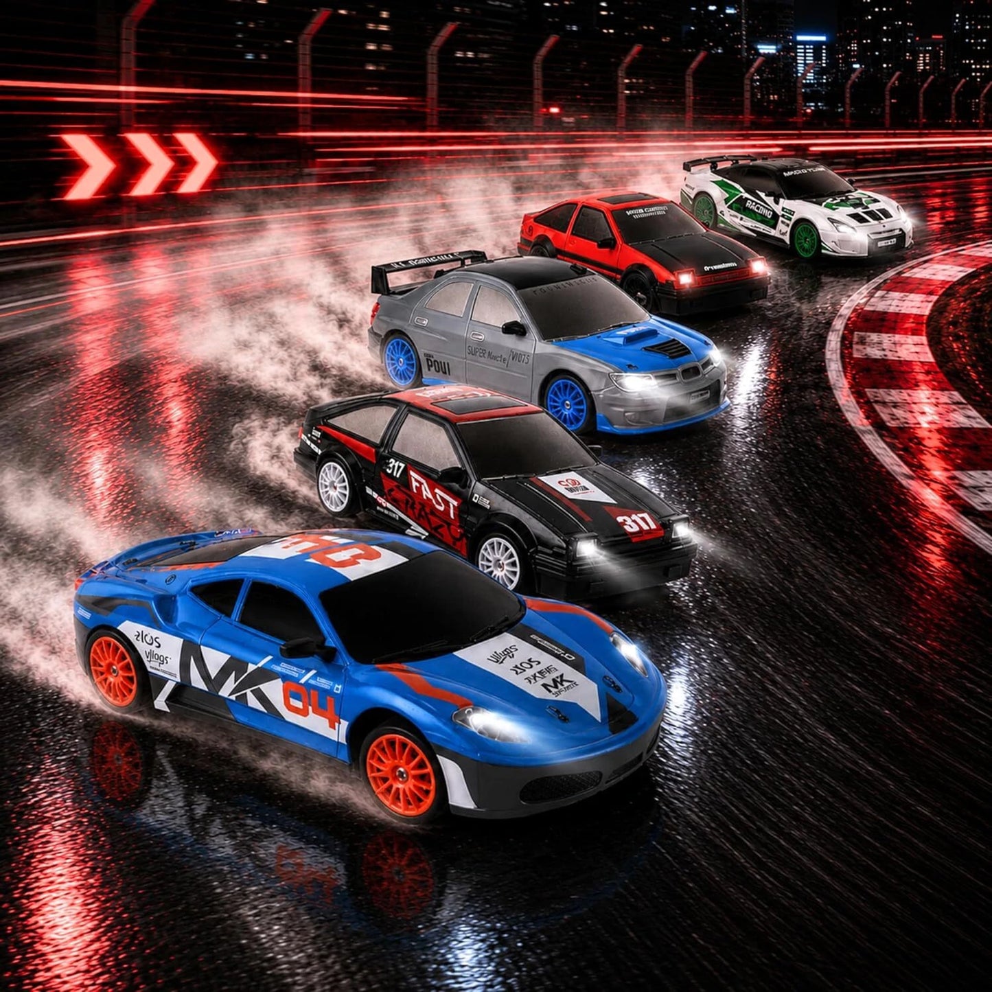 RC Drift Car 1:24 4WD Remote Control Racing Car with LED & Drift Tires