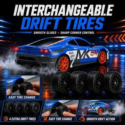 RC Drift Car 1:24 4WD Remote Control Racing Car with LED & Drift Tires